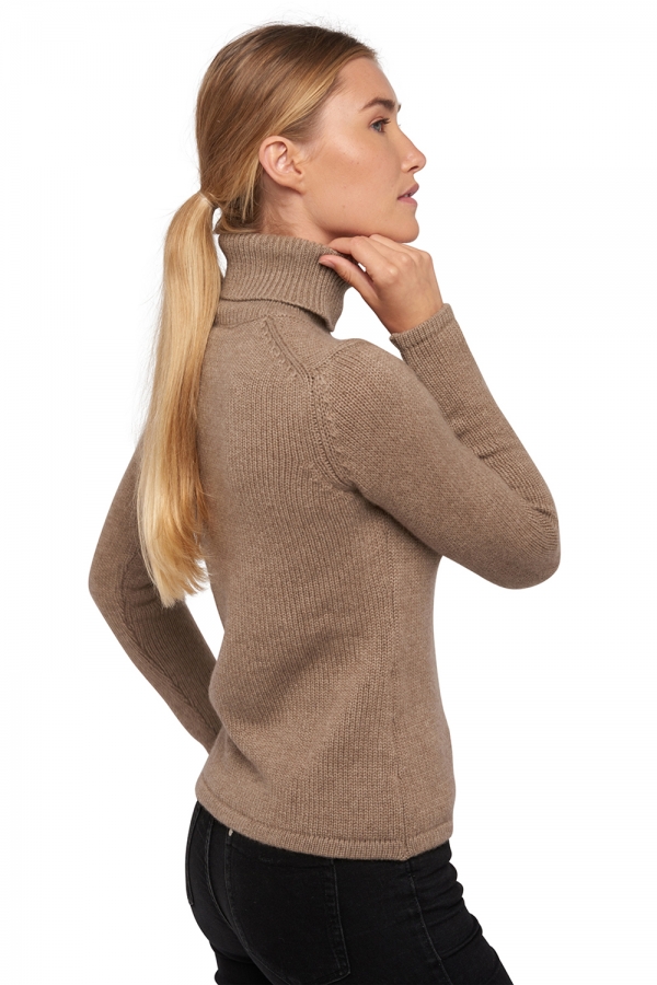 Cachemire Naturel pull femme col roule natural aka natural brown 2xl